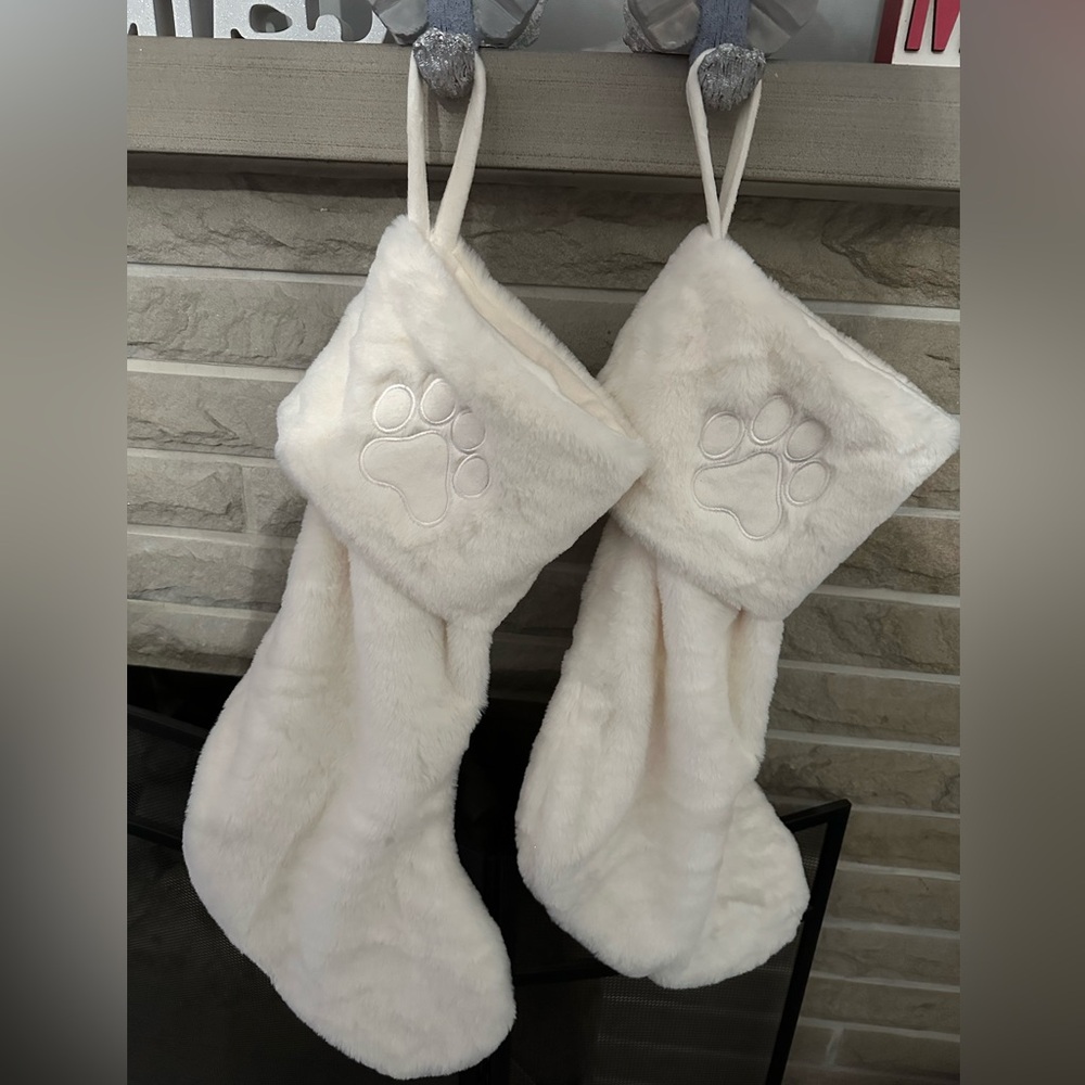 2 Faux Fur Pet Stockings
